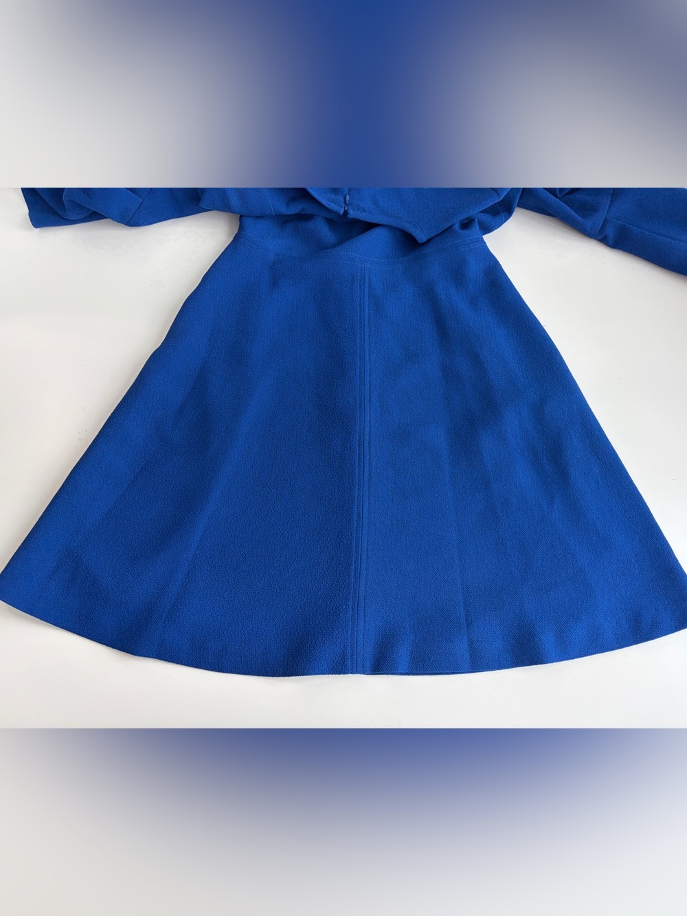 Eliza J Seamed Fit & Flare Cobalt Blue Wedding Guest Dress Bell Sleeve Size 4 - Picture 16 of 17